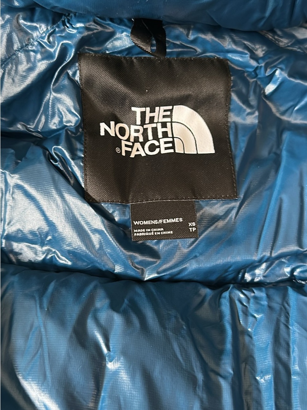 The North Face Women's Quilted Jacket in Shiny Teal Blue